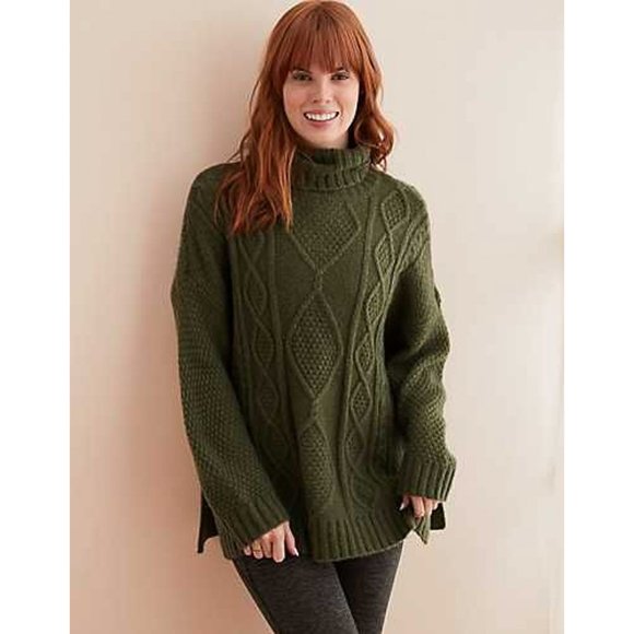 aerie Sweaters - Aerie oversized cable knit turtle neck sweater